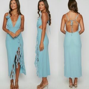 NWT Beginning Boutique Kalani Blue Maxi Dress Size 4